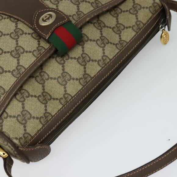 GUCCI GG Supreme Web Sherry Line Bag Pvc Beige Gold 89 02 032 - Picture 6 of 16
